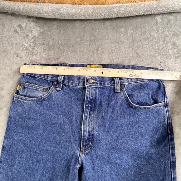 Diamond Gusset Jeans Mens 38x30 Blue Regular Fit Denim Made USA Workwear Classic - Picture 7 of 16